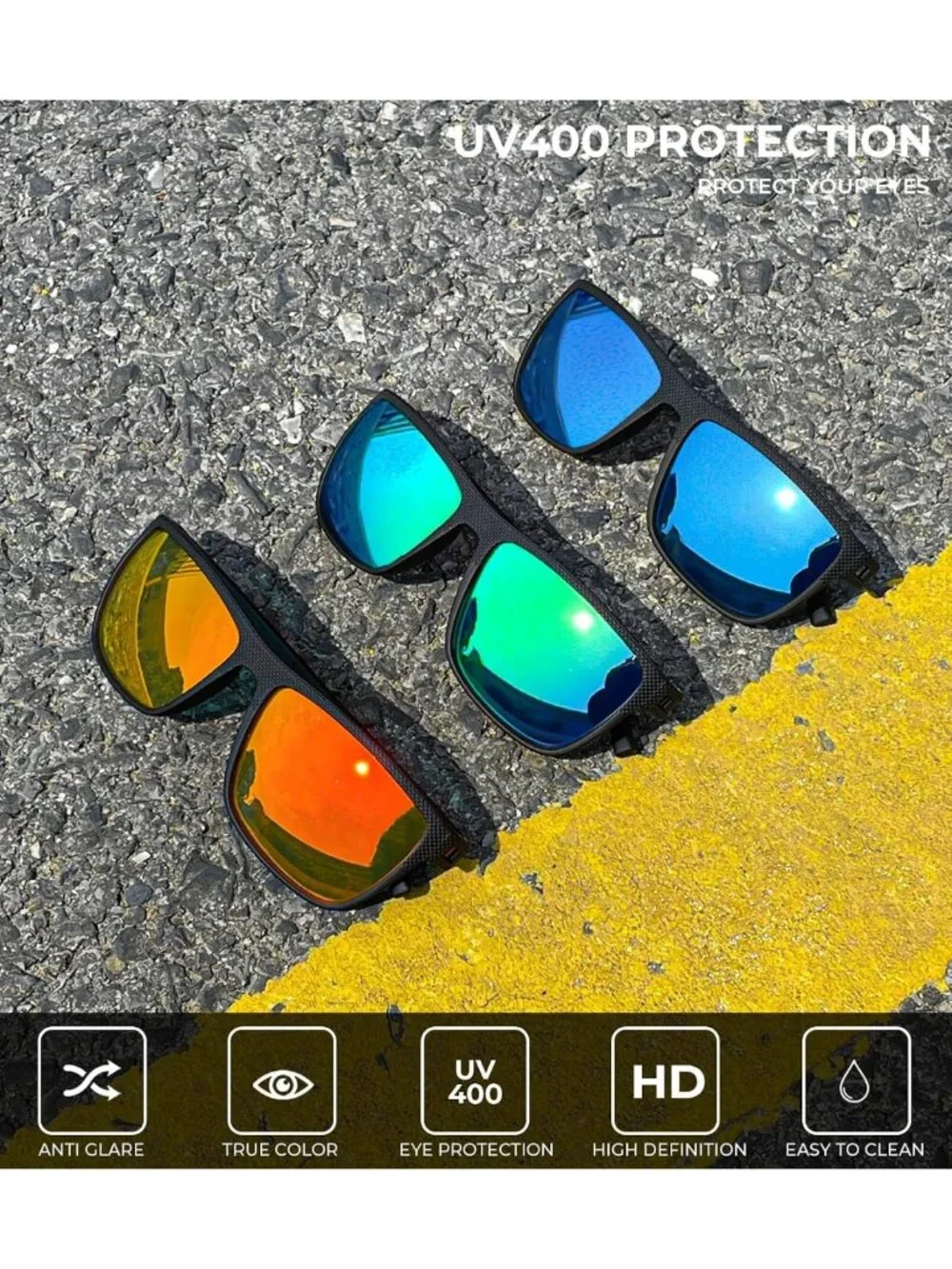 Lightweight Polarized Sunglasses for Men | UV Protection for Driving, Fishing